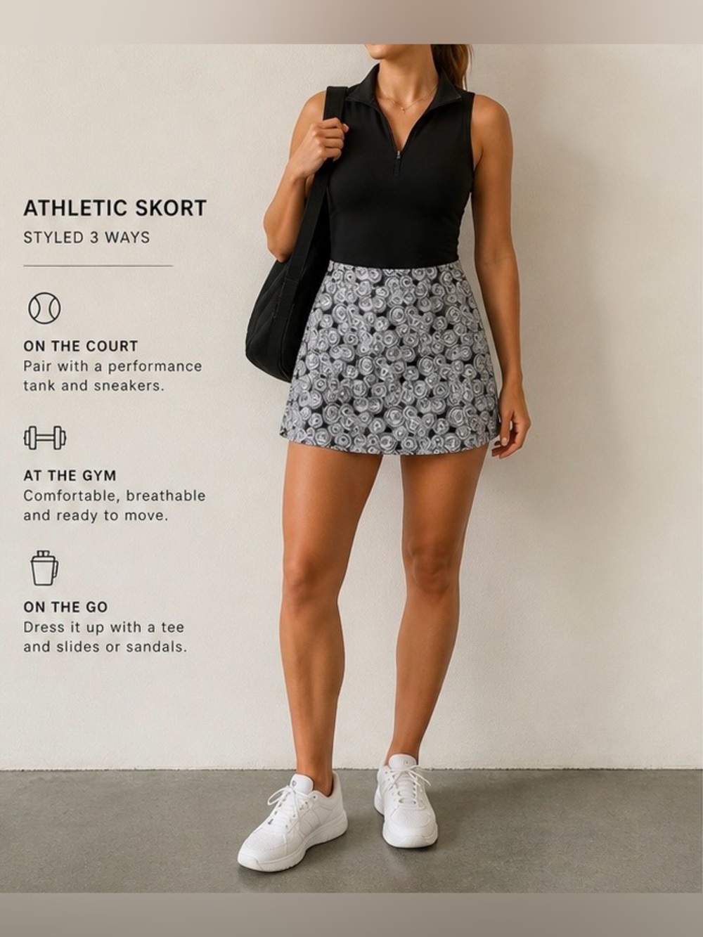 Peter Millar XS Athletic Skort White Taupe Wicking UPF 50+ Golf Tennis Like New